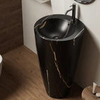 500025 - Lavabo freestanding in ceramica Bathcore - Effetto marmorizzato nero