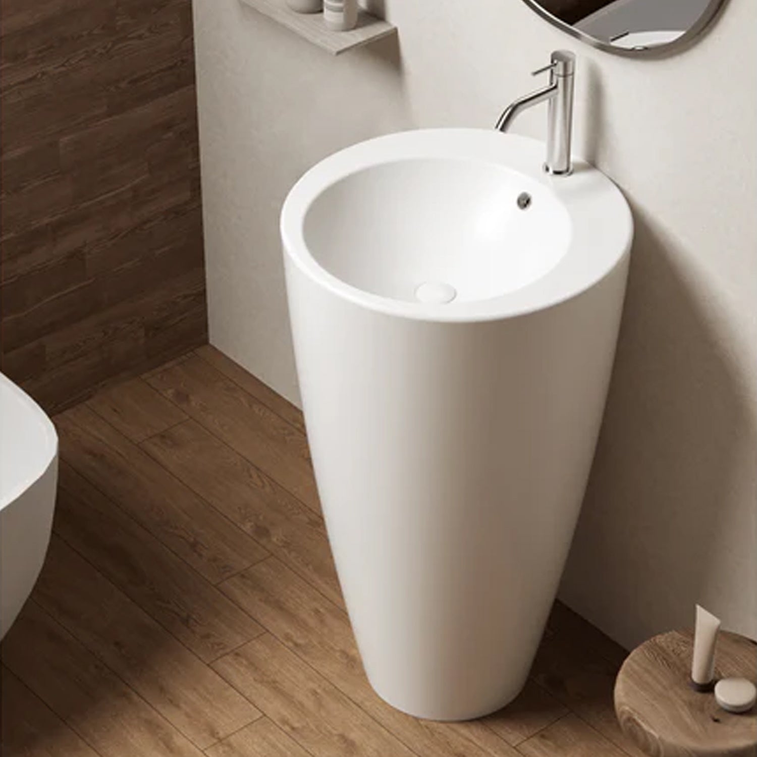 500027 - Lavabo freestanding in ceramica Bathcore - Bianco Opaco