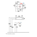 Lavabo da appoggio o sospeso T-Edge  40x25 cm ceramica bianca lucida - Foro sinistra
