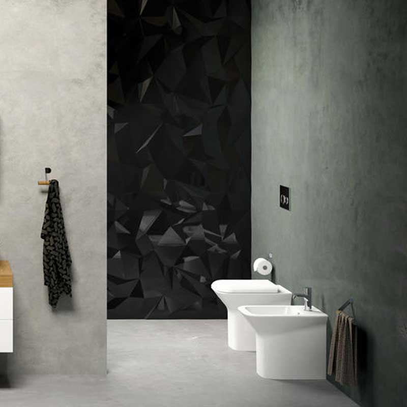 Sanitari filoparete con sedile tradizionale di Ceramica Azzurra modello Prua