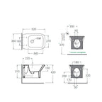 Sanitari sospesi modello Prua di Ceramica Azzurra con copriwater tradizionale