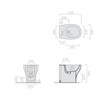 Bidet Filomuro 53x36 cm serie Eden di Ceramica Galassia