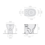 Vaso Filomuro 53x36 cm serie Eden di Ceramica Galassia con sedile slim soft close