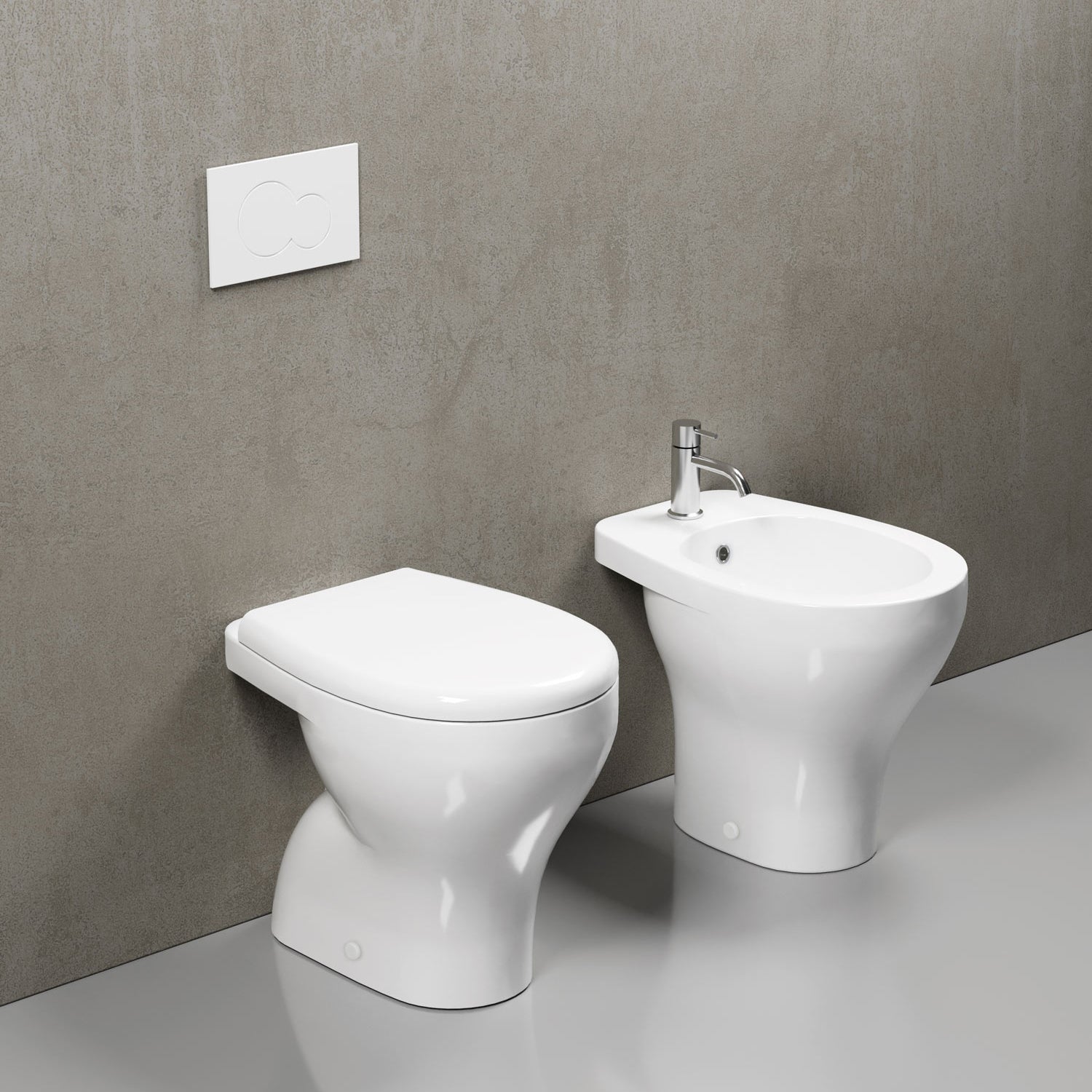 Bidet a pavimento 53x36 cm serie Eden di Ceramica Galassia