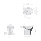 Bidet a pavimento 53x36 cm serie Eden di Ceramica Galassia
