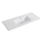 Lavabo  ad incasso 121cm in ceramica bianca modello Alba