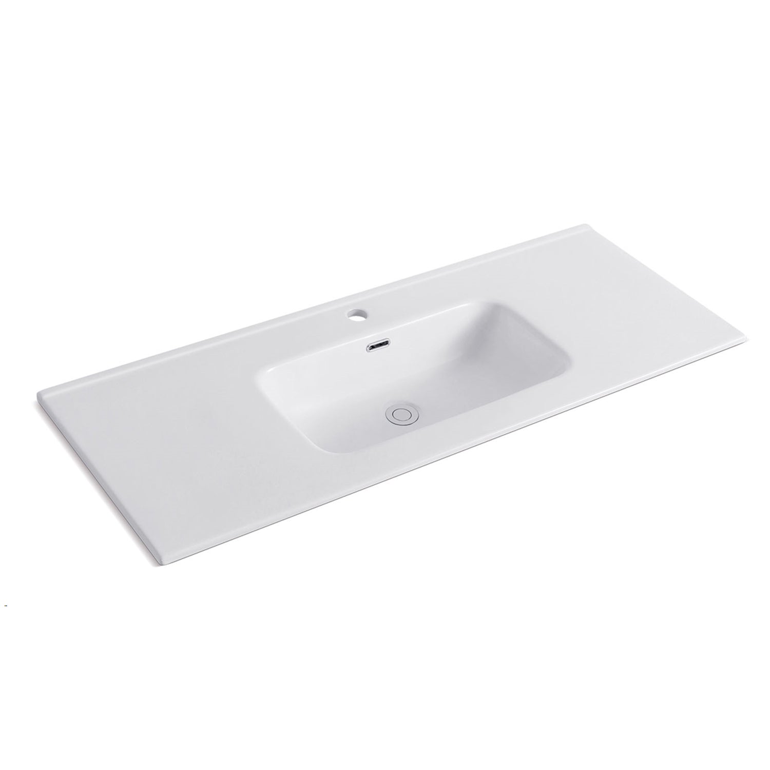 Lavabo  ad incasso 121cm in ceramica bianca modello Alba