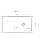 Lavello con gocciolatoio in cemento nocciola cm 80x40x20h cm modello Serapo