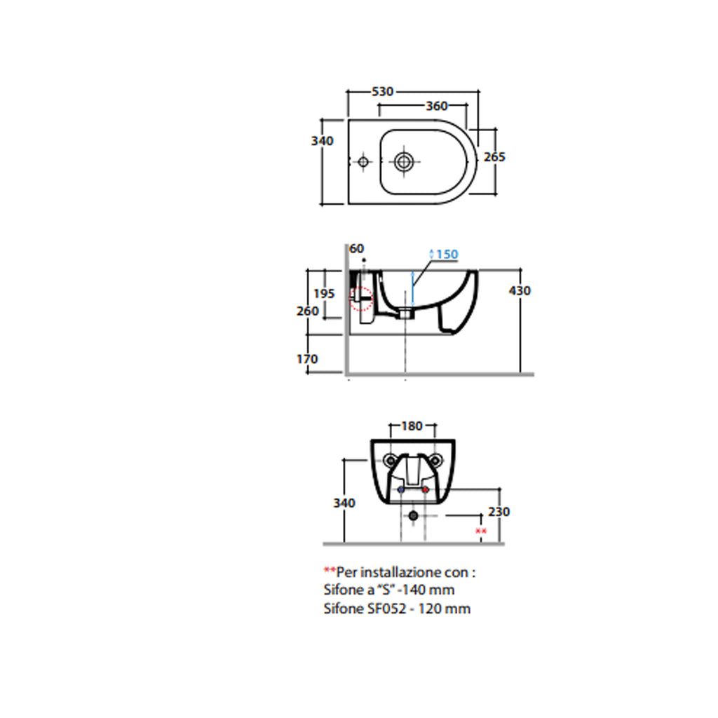 Coppia di sanitari sospesi Ceramica Globo modello Mode 53x34 cm bianco opaco con sedile SoftClose