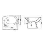 Bidet modello felce con erogazione a rubinetto in ceramica - Bianco