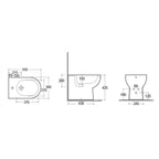 Bidet filomuro modello Tonique in porcellana 55x36x42