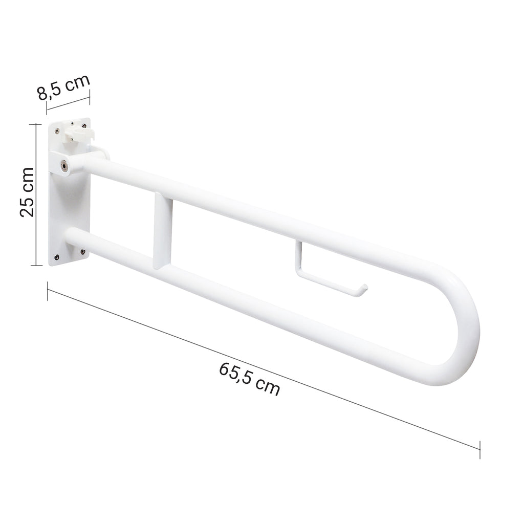 Appoggio ribaltabile con porta carta igienica Collezione Fortis Gedy - Finitura Bianca