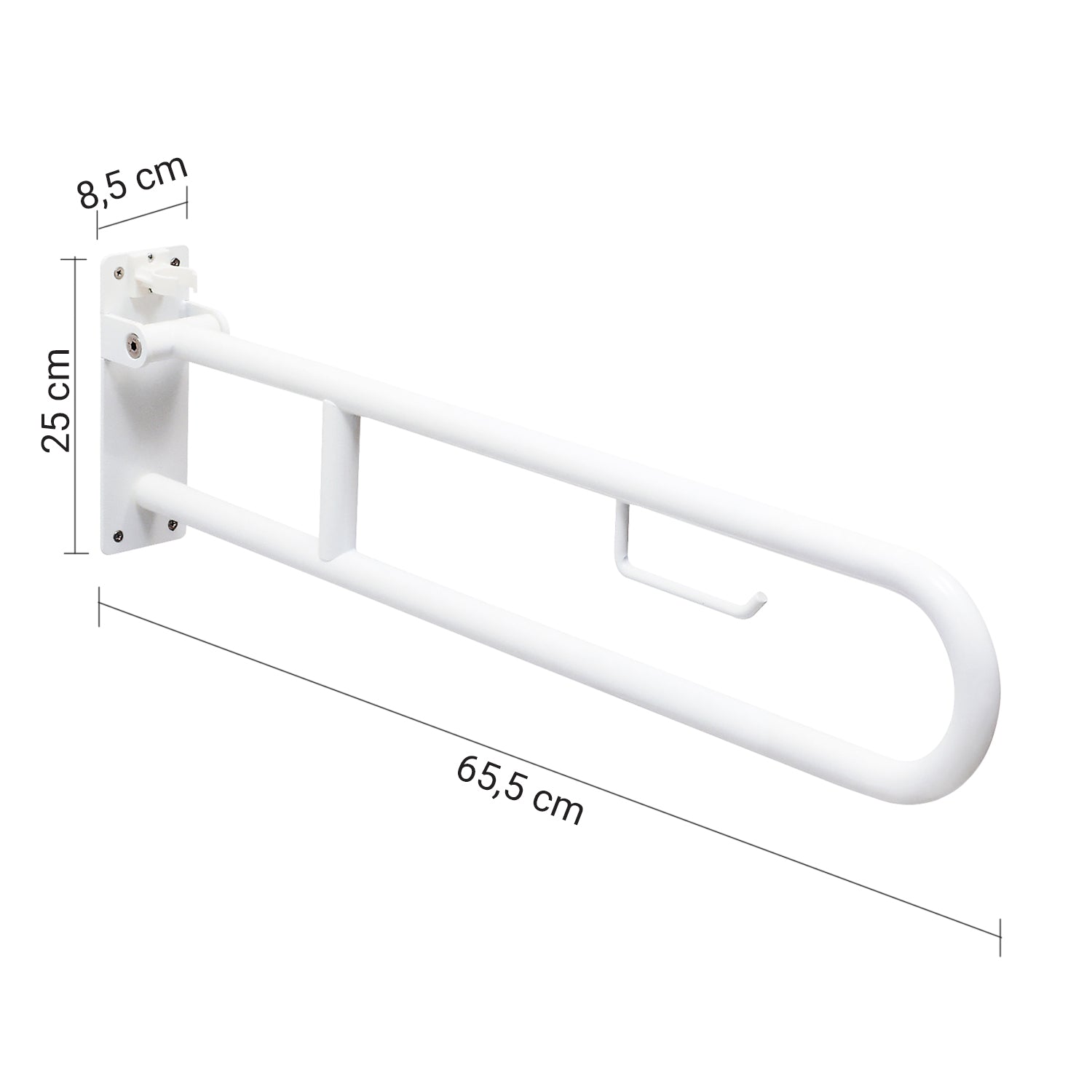 Appoggio ribaltabile con porta carta igienica Collezione Fortis Gedy - Finitura Bianca