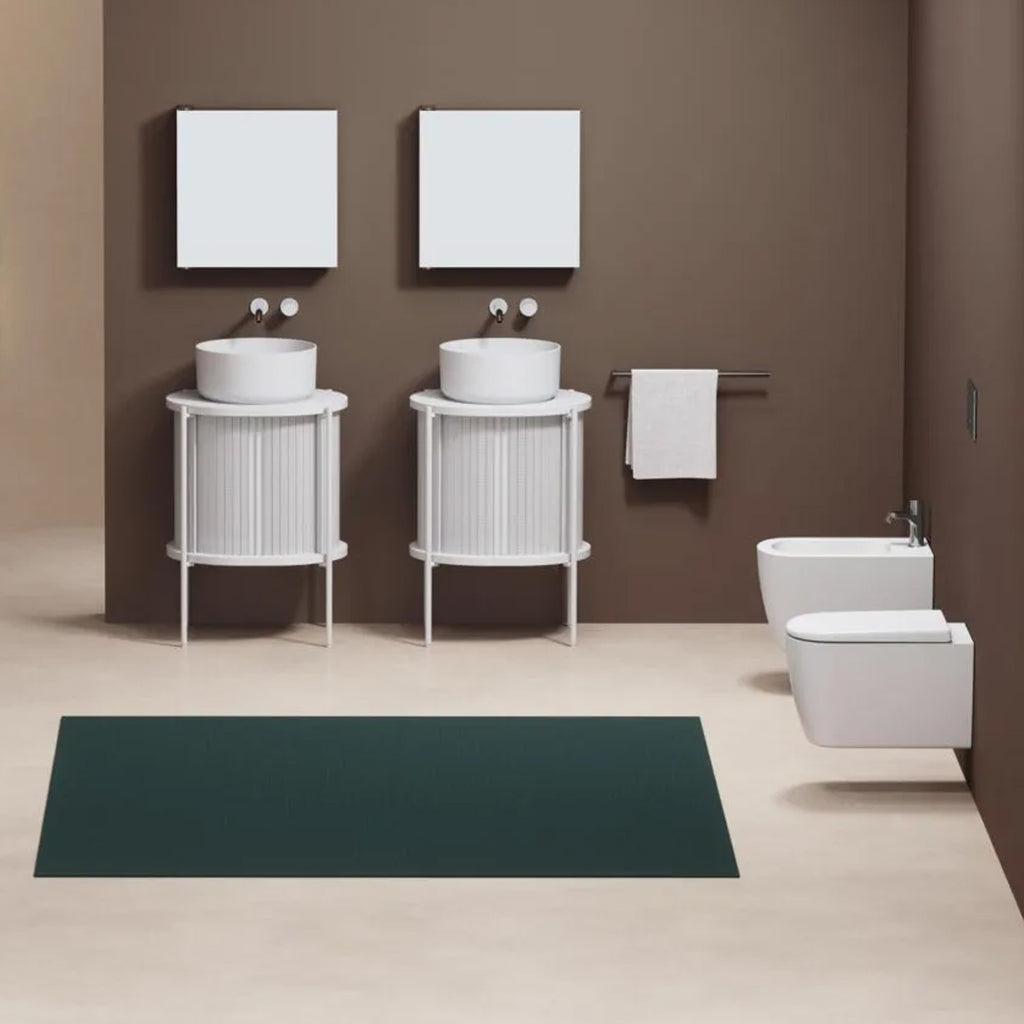 Coppia sanitari sospesi Ceramica Azzurra serie Aurea 55x36x33 cm con sedile soft-close - Bianco lucido