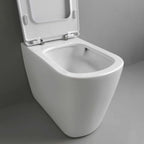 Coppia sanitari a terra Ceramica Azzurra serie Aurea 55x36x43 cm con sedile soft-close - Bianco lucido