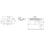 Lavabo sospeso o da appoggio Ceramica Azzurra serie Hera 78x43x14