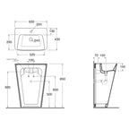 Lavabo freestanding Azzurra Ceramica serie Hera 63x43xH85 cm - Bianco lucido