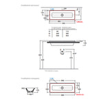 Lavabo da Incasso 90X34 cm Ceramica Globo modello Stockholm