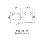 Sedile wc in termoindurente per GSI vaso serie X2  cm cerniere regolabili