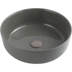 Lavabo da appoggio tondo Slim ceramica grigio cemento diametro 38