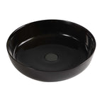 Lavabo da appoggio tondo Slim ceramica nera diametro 33 cm