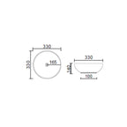 Lavabo da appoggio tondo Slim ceramica sabbia diametro 33 cm e altezza 14 cm