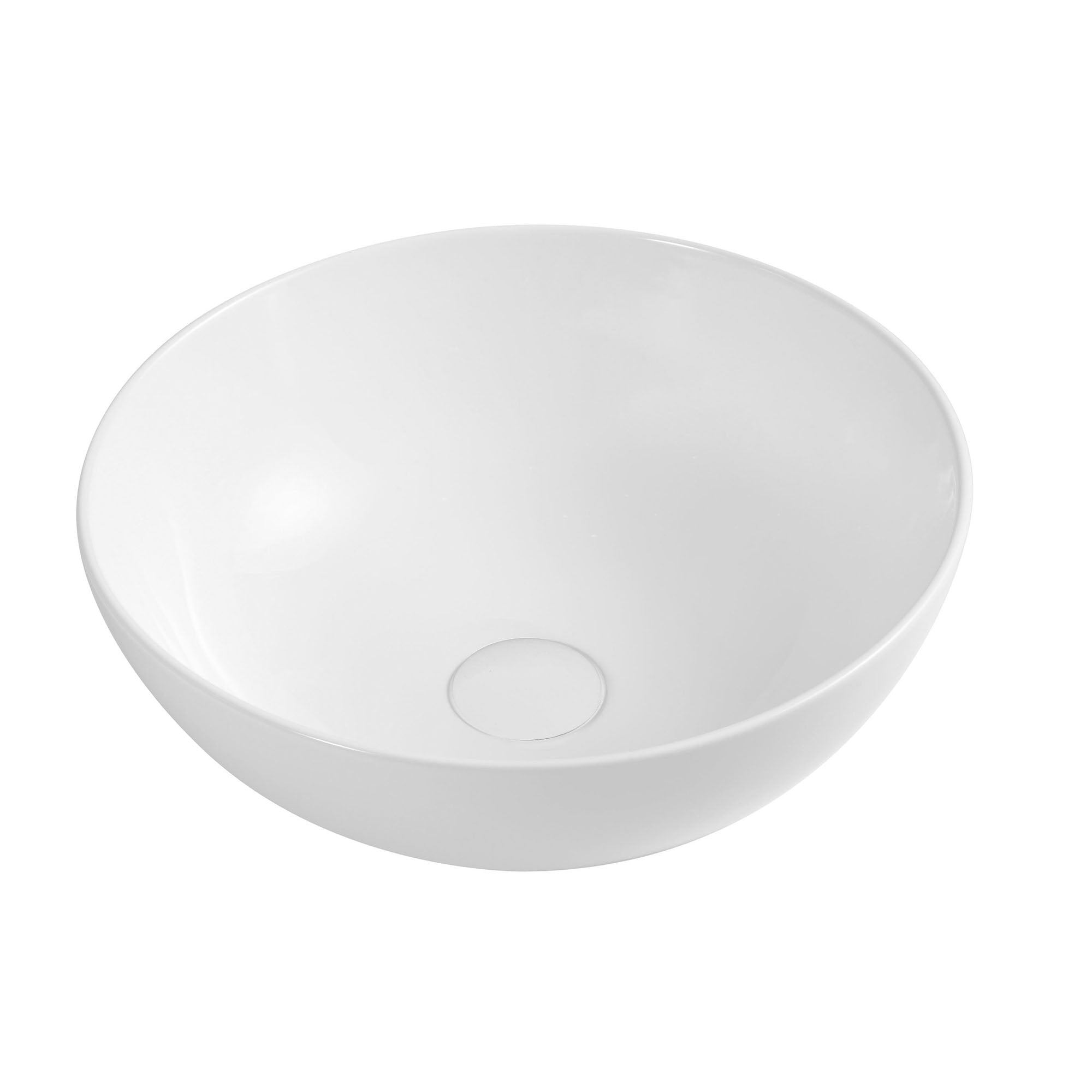 Lavabo da appoggio tondo Slim ceramica bianca diametro 38