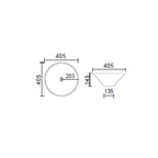 Lavabo da appoggio tondo Slim ceramica sabbia diametro 40