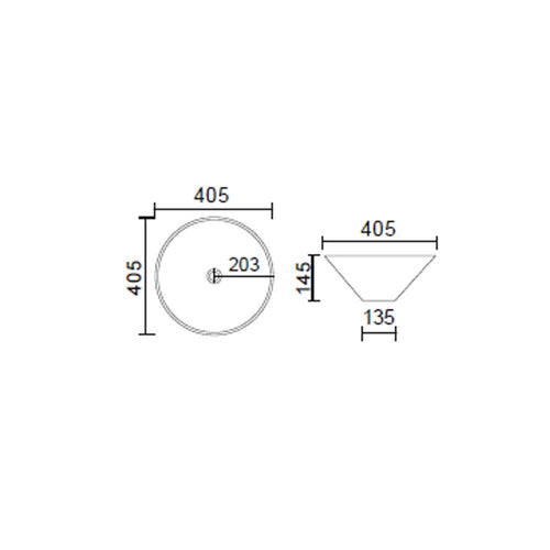 Lavabo da appoggio tondo Slim ceramica grigio cemento diametro 40