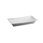 Lavabo da appoggio rettangolare in fine ceramica bianca 80x39