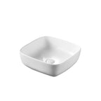 Lavabo da appoggio bianco quadro angoli arrotondati 40x40 H.14 cm