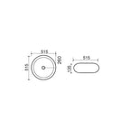 Lavabo d'appoggio tondo ceramica bianca diametro 51