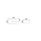 Lavabo d'appoggio rettangolare ceramica bianca senza troppo pieno altezza 10 cm