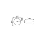 Lavabo d'appoggio tondo ceramica bianca diametro 39