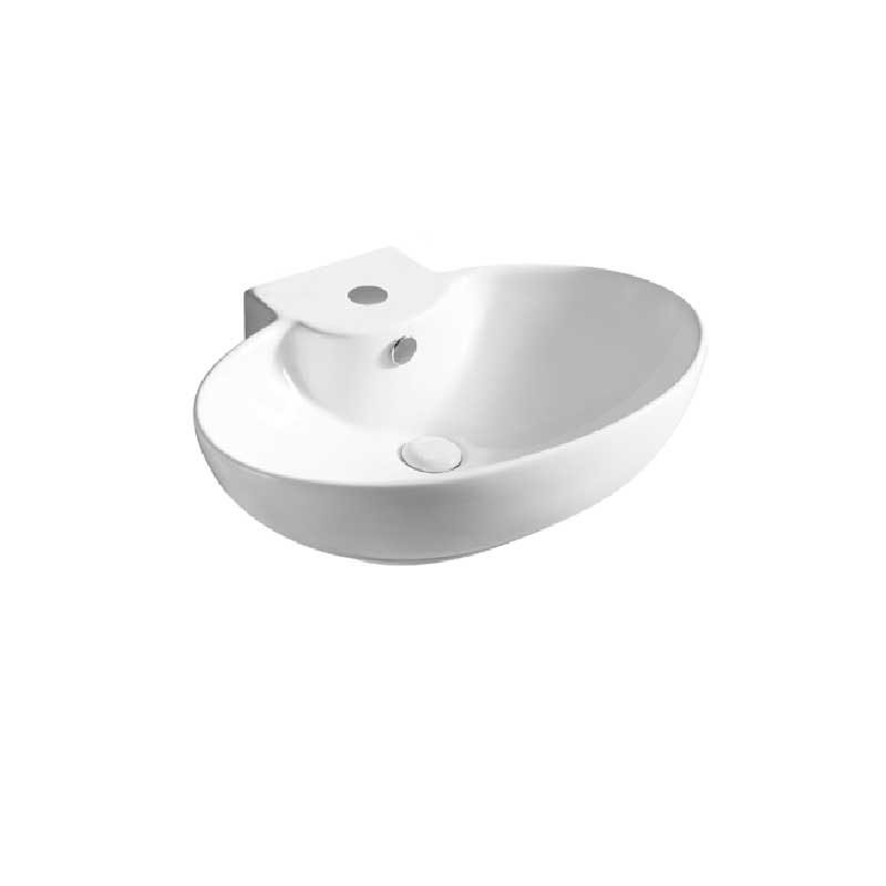 Lavabo sospeso e da appoggio in ceramica bianca dimensioni 60