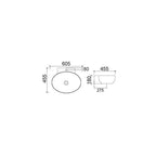 Lavabo sospeso e da appoggio in ceramica bianca dimensioni 60