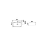 Lavabo d'appoggio o sospeso rettangolare ceramica bianca 54x40