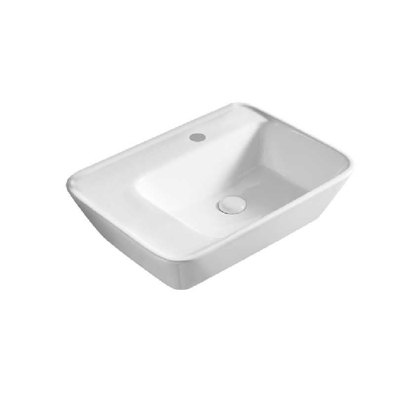 Lavabo d'appoggio o sospeso ceramica bianca 57