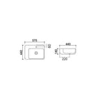 Lavabo d'appoggio o sospeso ceramica bianca 57