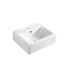 Lavabo d'appoggio o sospeso ceramica bianca 50.5x44