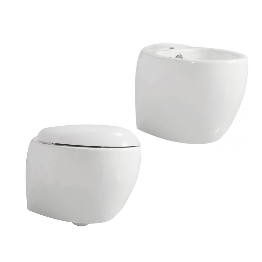 Set Sanitari Sospesi Clas+ 05 Azzurra Ceramica 56 cm â€“ WC & Bidet con Design Moderno