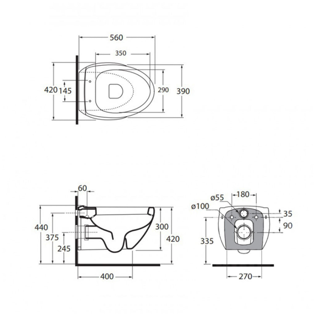 Set Sanitari Sospesi Clas+ 05 Azzurra Ceramica 56 cm â€“ WC & Bidet con Design Moderno