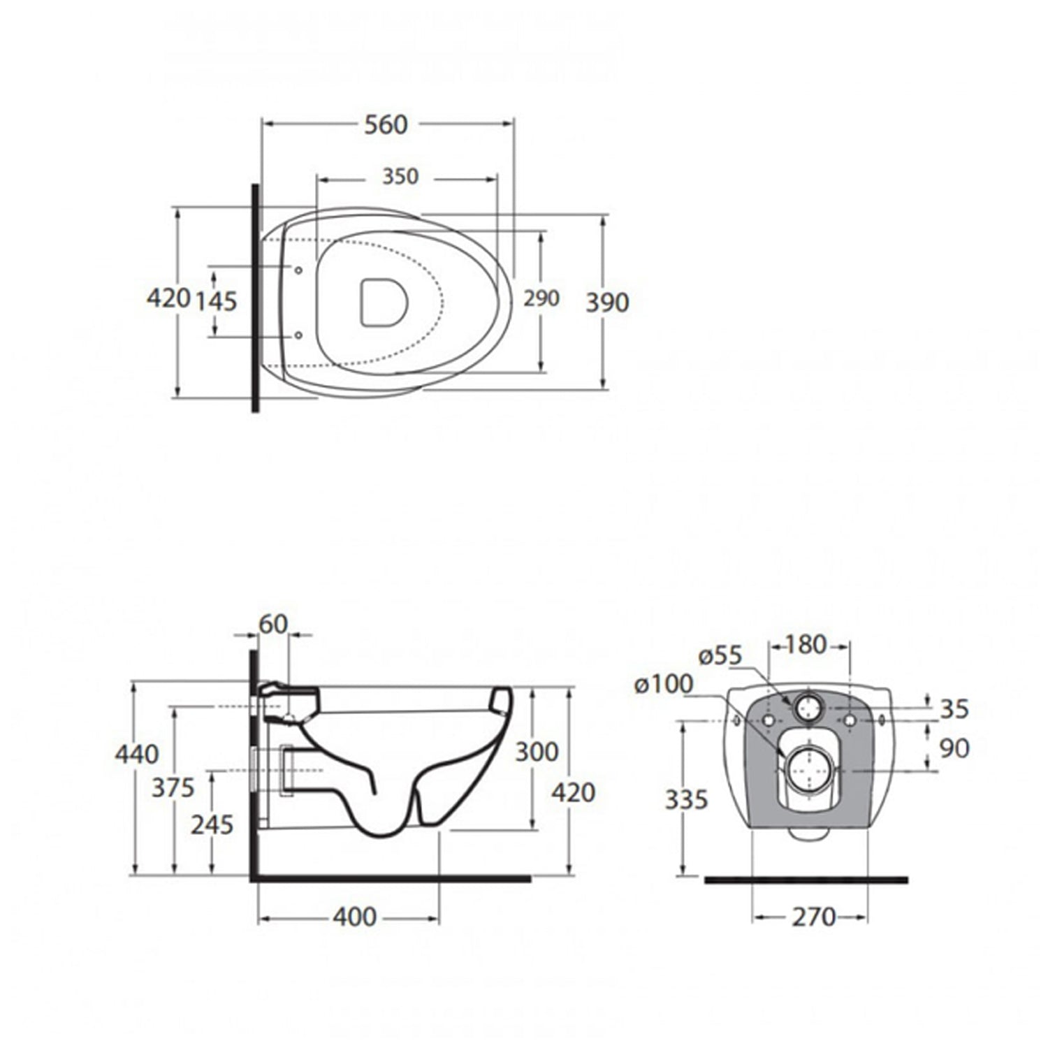 Set Sanitari Sospesi Clas+ 05 Azzurra Ceramica 56 cm â€“ WC & Bidet con Design Moderno