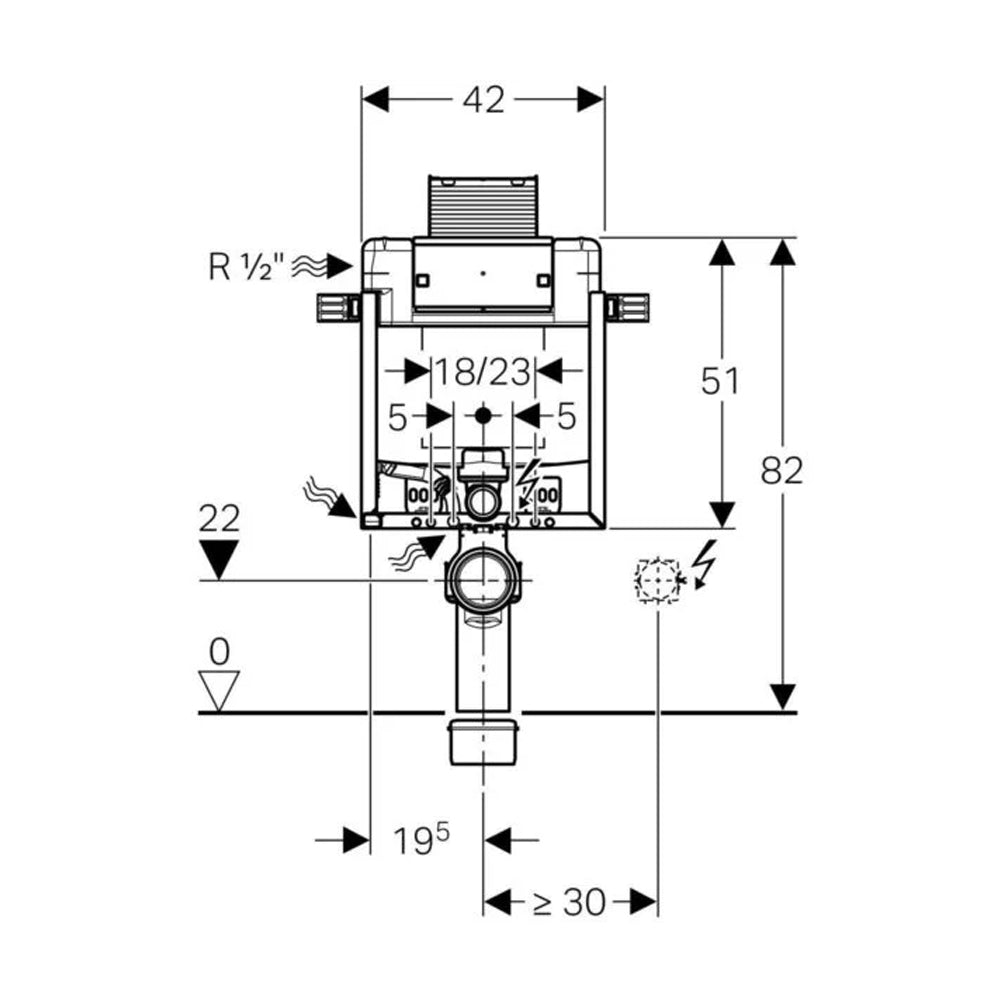 Cassetta incasso Geberit Combifix 'Po Omega' per wc sospesi