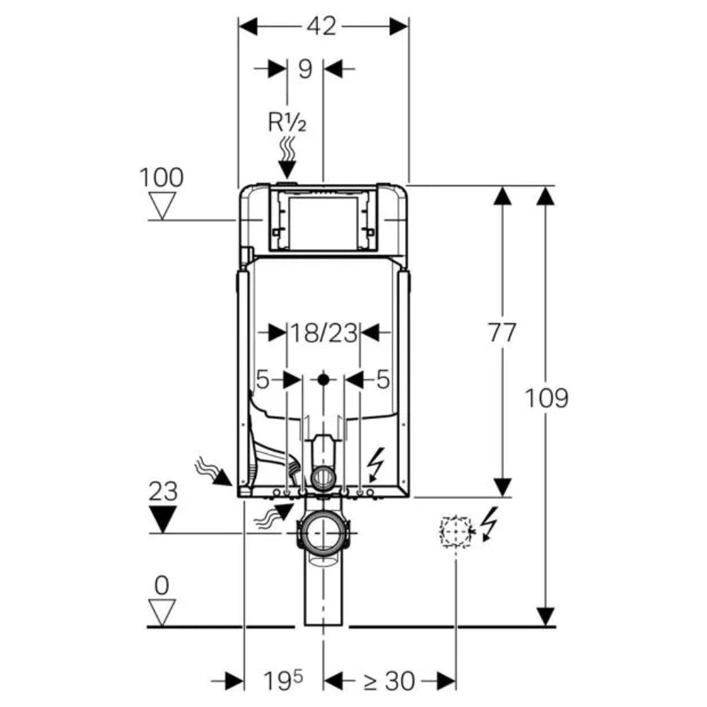 Cassetta di scarico Geberit Combifix per l'installazione semplificata di WC sospesi