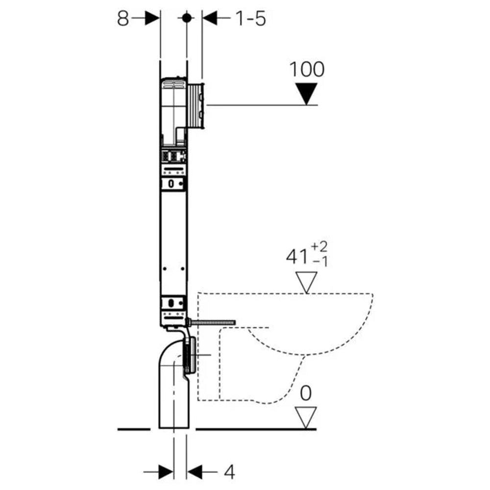 Cassetta di scarico Geberit Combifix per l'installazione semplificata di WC sospesi