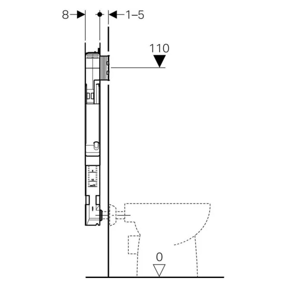 Cassetta incasso Geberit Sigma 8 per wc filomuro e pareti in cartongesso
