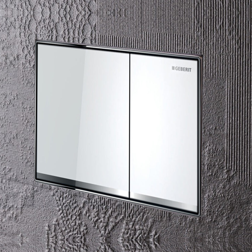 Piastra di azionamento Geberit Sigma 60 Filo parete Vetro Bianco