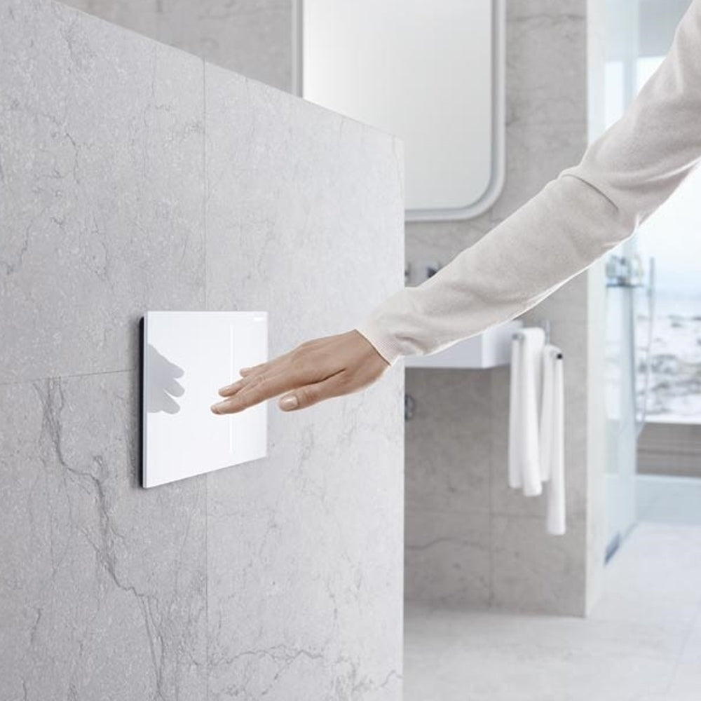 Piastra di azionamento Geberit Sigma 70 Vetro Bianco