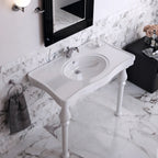Lavabo consolle RAK serie Washington con troppo pieno e foro rubinetto L 108 cm - Bianco